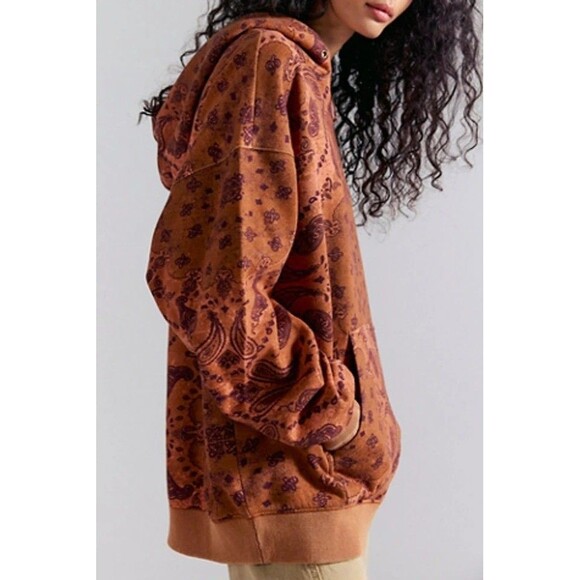 Free People Tops - Free People We The Free It's A Vibe Butterfly Printed Hoodie Oversized XL 290211